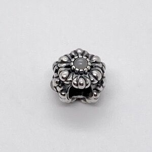 Pandora Sterling Moonstone Birthday Blooms June Floral Charm Bead 925 ALE